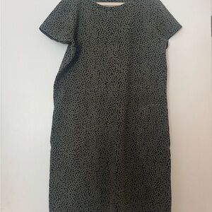 Loft leopard print green dress